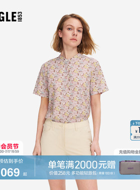 AIGLE艾高女士短袖衬衫Liberty印花户外休闲上衣26年春夏新品BQ98