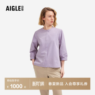 新品 速干凉感上衣休闲衬衣26年春季 BT64 衬衫 AIGLE艾高女士七分袖