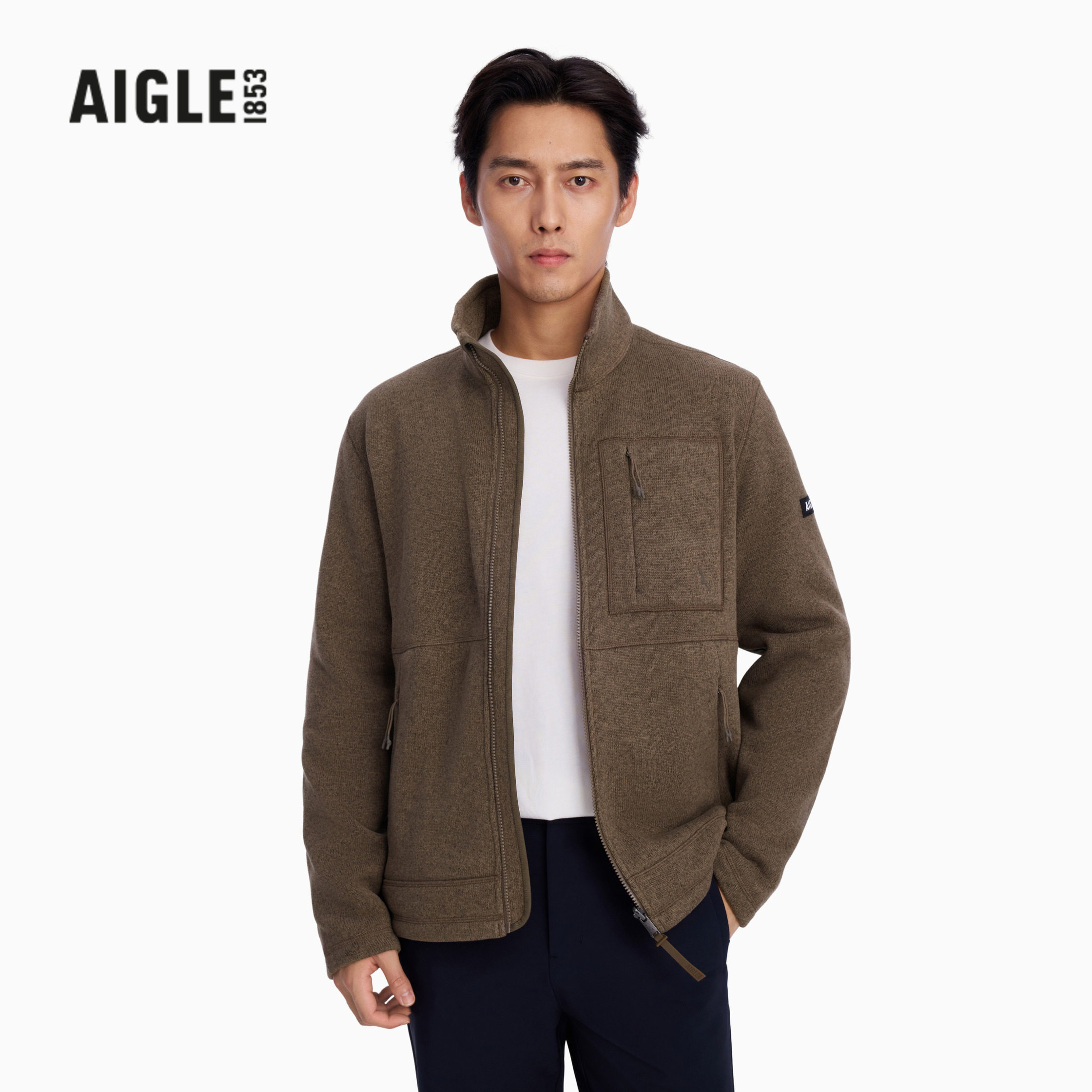 AIGLE艾高Polartec全拉抓绒衣秋冬季2026新款男装抓绒外套BW33