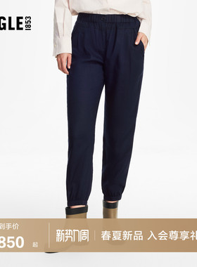 AIGLE艾高女士裤子户外休闲裤宽松弹力裤运动长裤经典春款BZ69