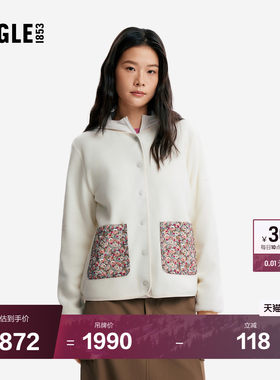 艾高新款全拉抓绒衣印花抓绒外套