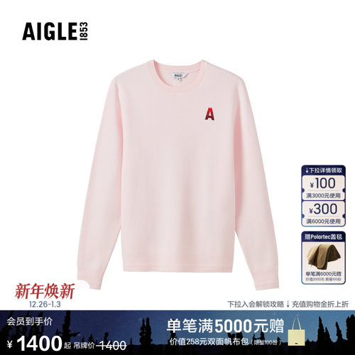 艾高女士长袖针织衫圆领套头衫