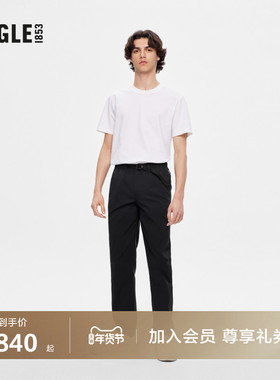 AIGLE艾高春秋季男士黑色裤子DFT速干吸湿户外休闲运动透汽长裤子