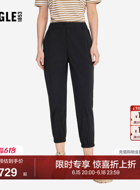 AIGLE艾高女士七分裤户外休闲裤防泼水凉感运动裤百搭束脚裤BJ03