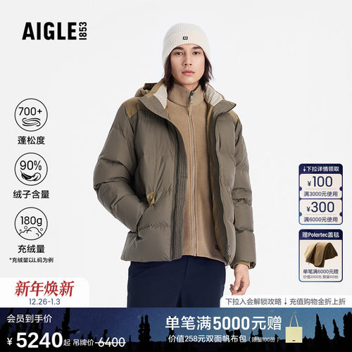 艾高羽绒服防风保暖鹅绒外套男士