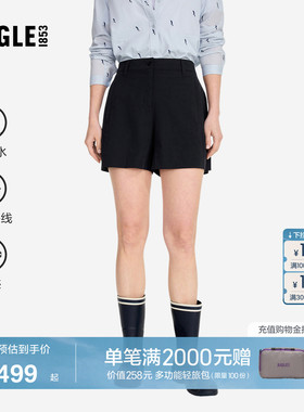 AIGLE艾高WR防泼水凉感UPF50+防晒运动速干短户外休闲裤子女
