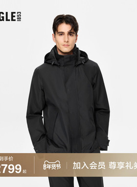 AIGLE艾高黑色外套法式上衣GORE-TEX户外夹克户外休闲外套男BG11
