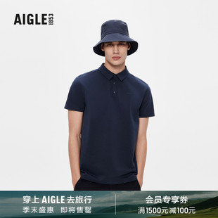 T恤上衣 AIGLE艾高春季 速干短袖 吸湿排汗UPF50 防紫外线休闲polo衫