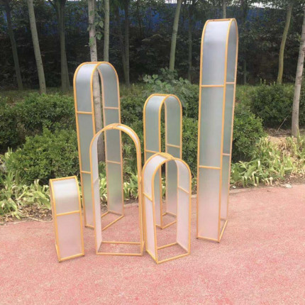 新款婚庆道具阳光板铁艺阳光膜拱门装饰婚礼场景布置众星拱月路引