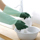 加绒洗碗手套一体绒冬季 家务厨房耐用型橡胶皮刷碗洗衣服加厚防水