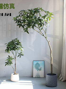 高端仿真植物发财树盆栽室内客厅办公室装饰假树大型绿植落地摆件