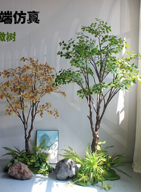 高端仿真绿植物银微假树景观造景