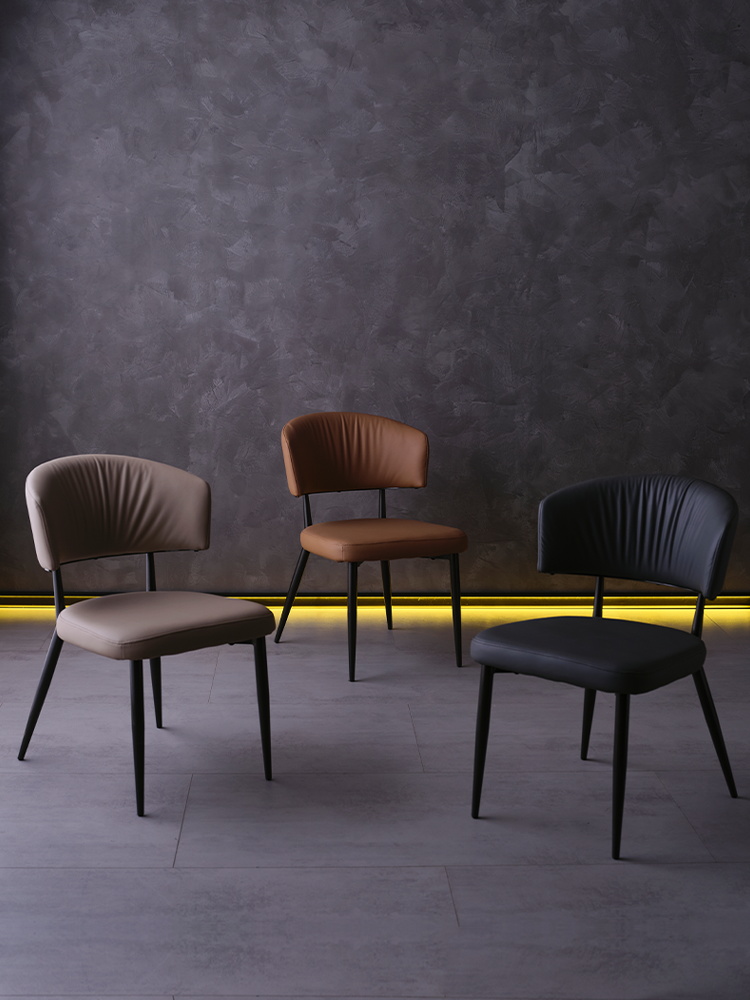 餐椅家用简约靠背软包椅子轻奢高级感商用餐桌椅商务洽谈椅会客椅