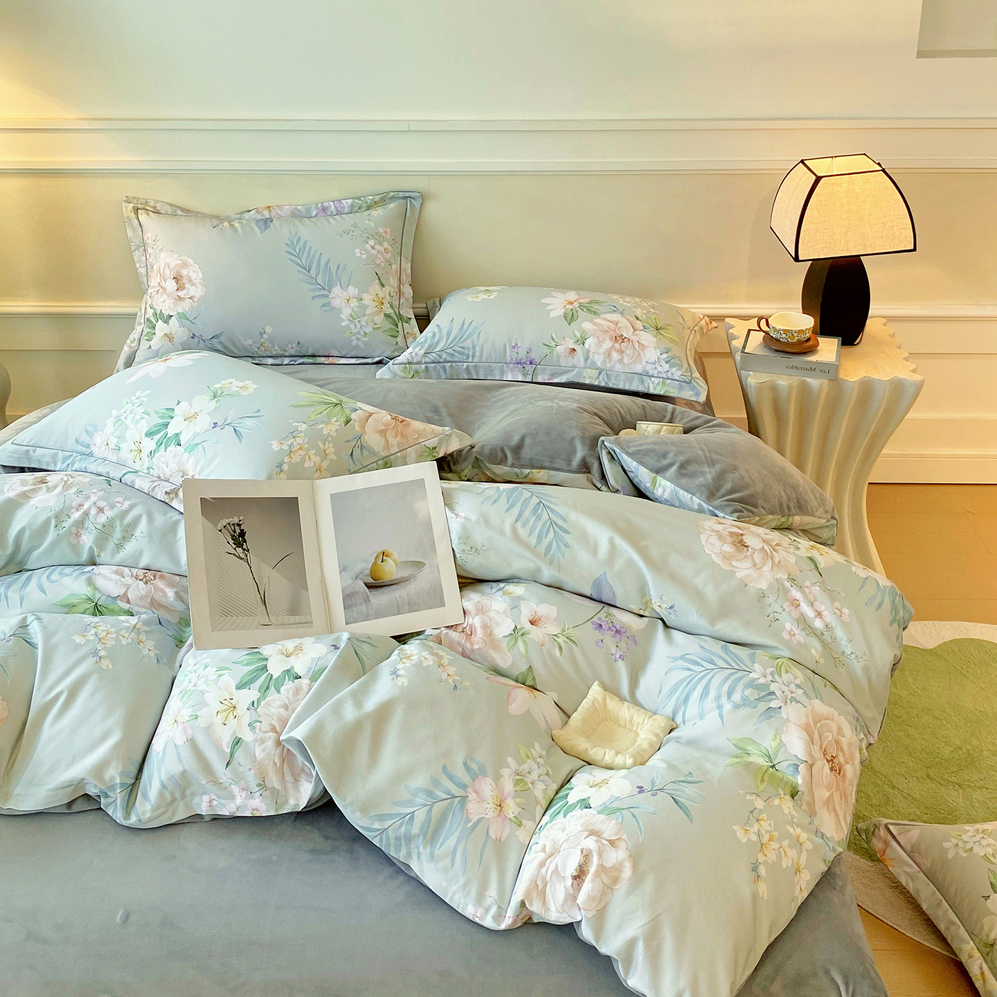 一面纯棉一面海藻绒四件套