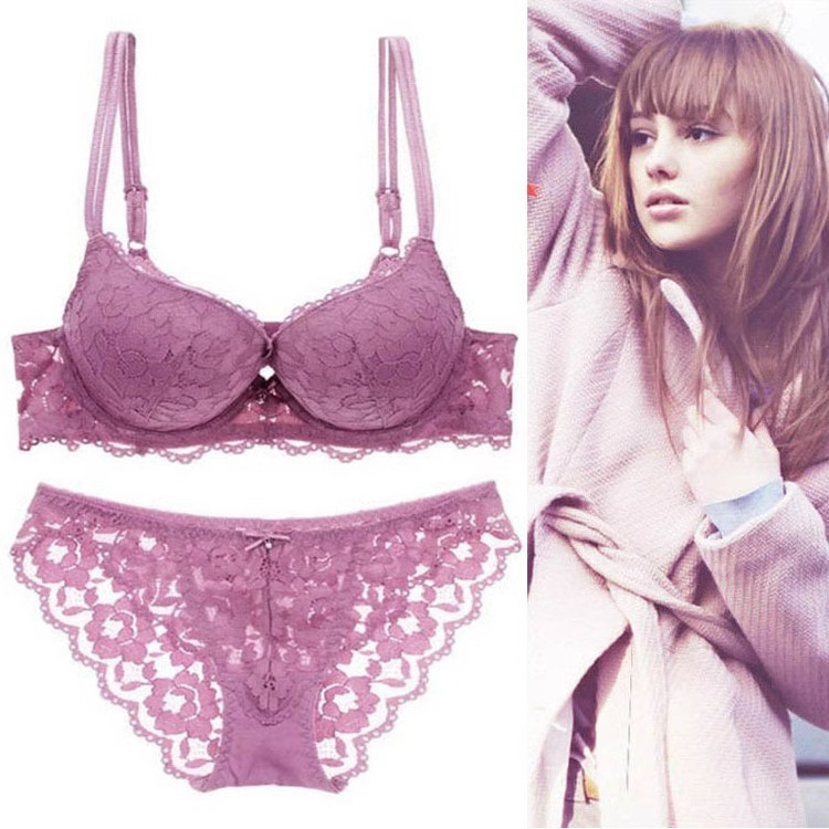 维多利亚经典款高端蕾丝聚拢小胸显大蜜桃胸内衣上托防下垂文胸女