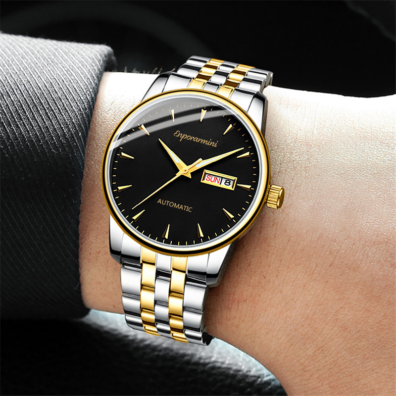 正品手表男士全自动机械表钢带防水时尚潮流2019新款商务休闲男表