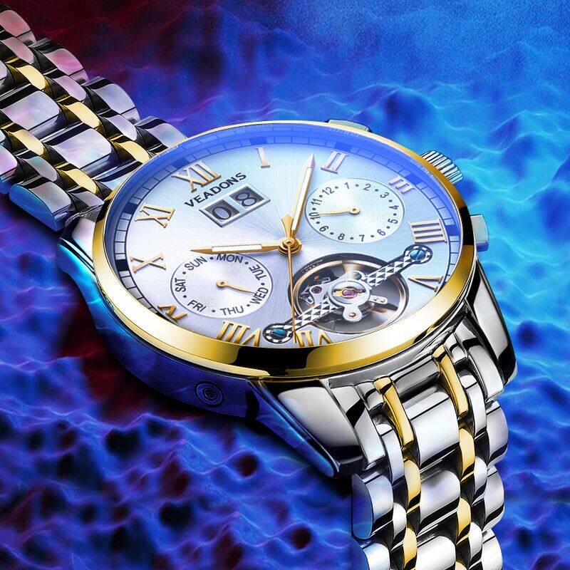 威顿手表正品男士机械表全自动多功能运动男表夜光防水2020新款