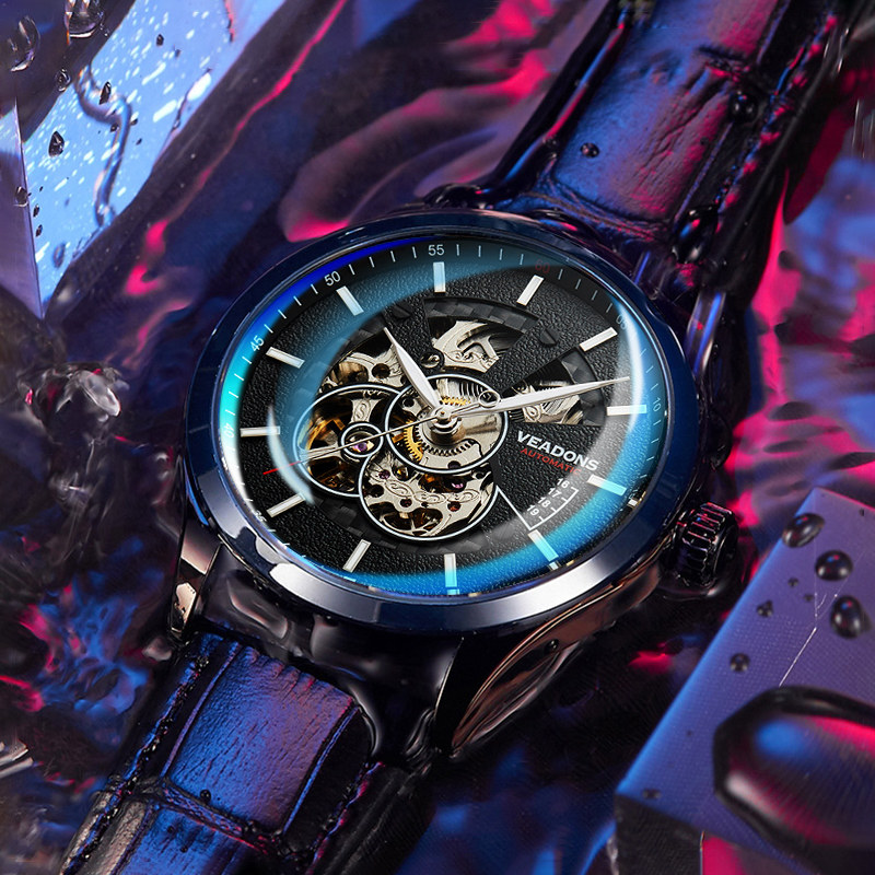 威顿全自动机械表镂空男士手表防水时尚简约潮男2020新款手表男