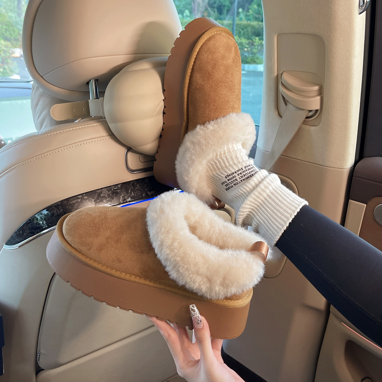 复古增高厚底加绒加厚雪地靴女2026新款冬季保暖东北毛毛勃肯棉鞋,女鞋,时尚雪地靴,淘宝优惠券,粉丝福利购,淘宝优惠卷