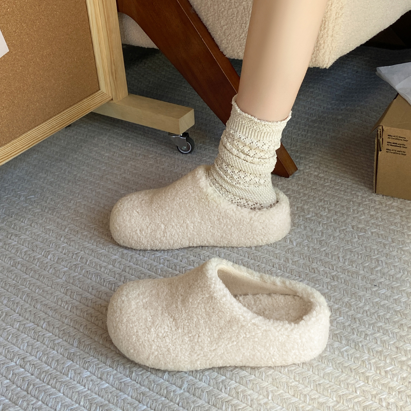 半拖鞋加绒保暖一脚蹬懒人