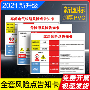 安全风险点告知牌有限空间岗位风险点告知卡锅炉房配电房工厂车间仓库空压机机床行车注全套安全提示牌警示牌