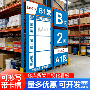 货架目视化看板仓库物料盘点记录表库位定点分类检索栏插槽式看板物料分区库存仓储定位导视牌出入记录表仓