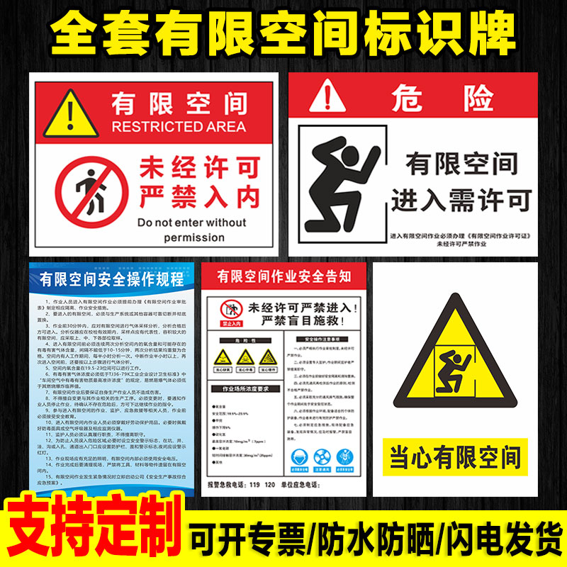 空间受限风险点职业病定做警示牌