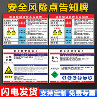 液氧储罐安全风险点告知牌卡风险控制应急处置措施周知卡警示标识