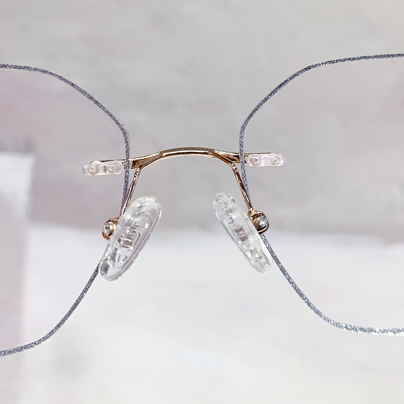 无框近视眼镜女款生圆脸显瘦可配度数抖音小红书钻石切边素颜成品