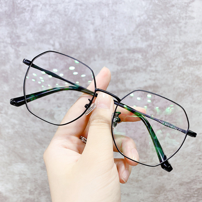 网红素颜成品近视多边形眼镜框女大脸圆脸装饰眼镜可配度数韩潮男