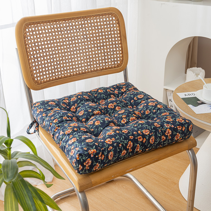 简约加厚方形灯芯绒海绵椅垫防滑