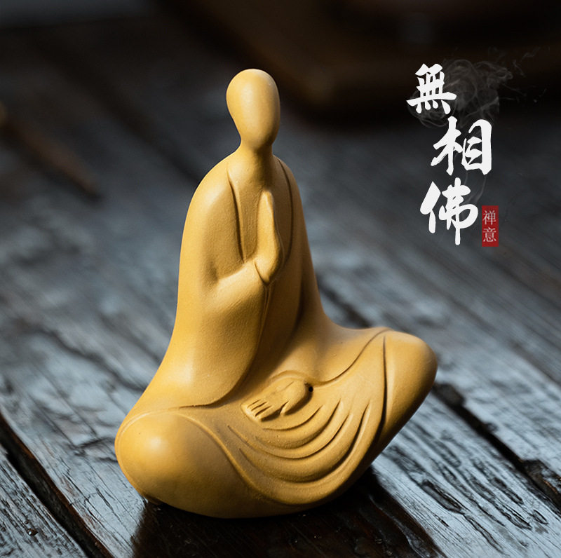 宜兴紫砂段泥无相佛茶宠可养