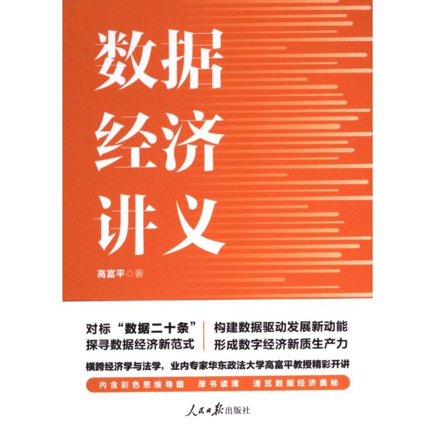 【官方正版】 数据经济讲义 9787511580290 高富平著 人民日报出版社