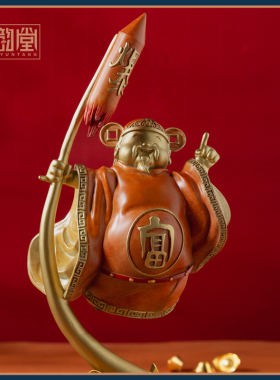铜财神摆件希望你暴富店铺收银台办公室老板桌工位装饰物开业礼品