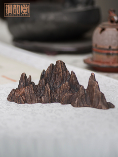 铜山摆件书房办公室毛笔架镇纸中式假山子案头文房清供送长辈礼物