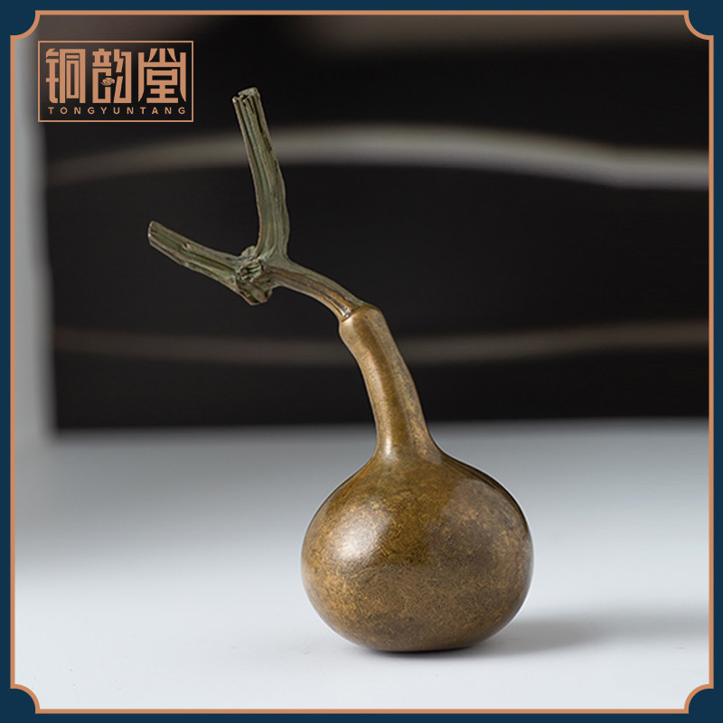 仿古青铜器小葫芦手把件男士随身把玩斑铜工艺品手捻葫芦文玩摆件