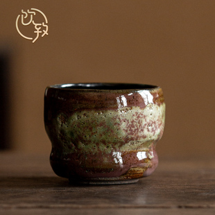 饮致志野烧品茗杯复古葫芦茶杯禅意手作主人杯家用功夫茶杯单杯