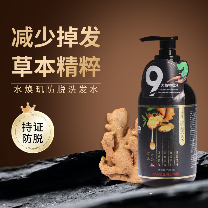 水焕玑何首乌防脱发洗发水 香氛舒爽植物生姜防脱洗发水 工厂现货