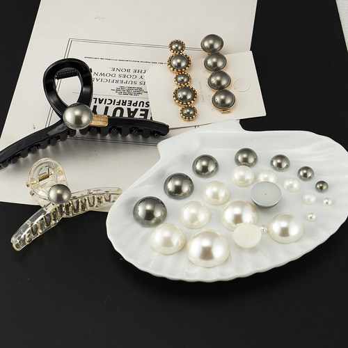 幻彩高亮半面仿珍珠半圆平底散珠