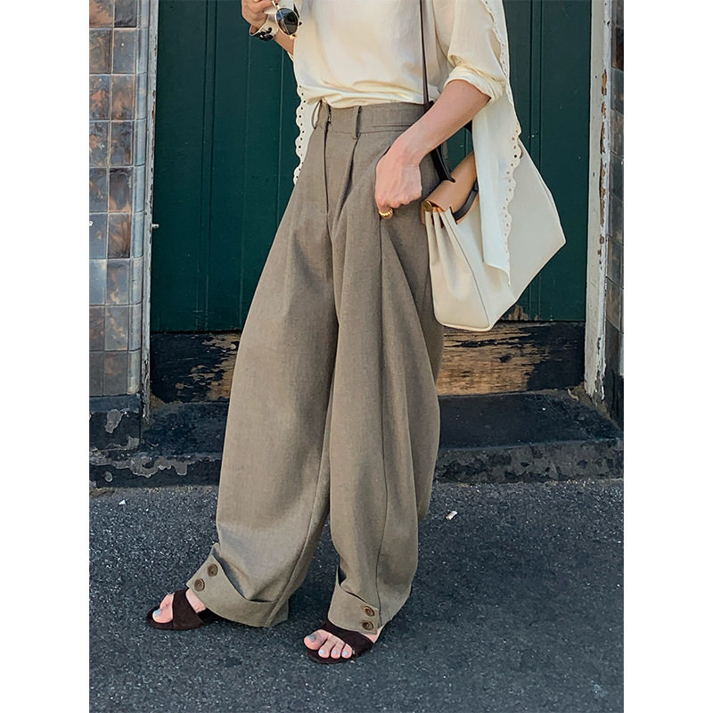 2026早春老钱风极简感宽松遮胯显瘦西裤女时尚百搭气质款夏季长裤