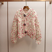 春季 新款 小香风设计感编织镂空短款 深圳南油高端女装 针织衫 毛衣女