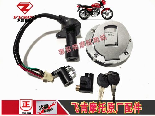 飞肯摩托车原装配件FK125-4G-4A5号五号套锁电门锁油箱盖