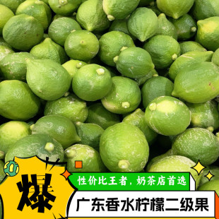 广东香水柠檬商用二级果新鲜现摘独立包装花皮果青黄果奶茶店专用
