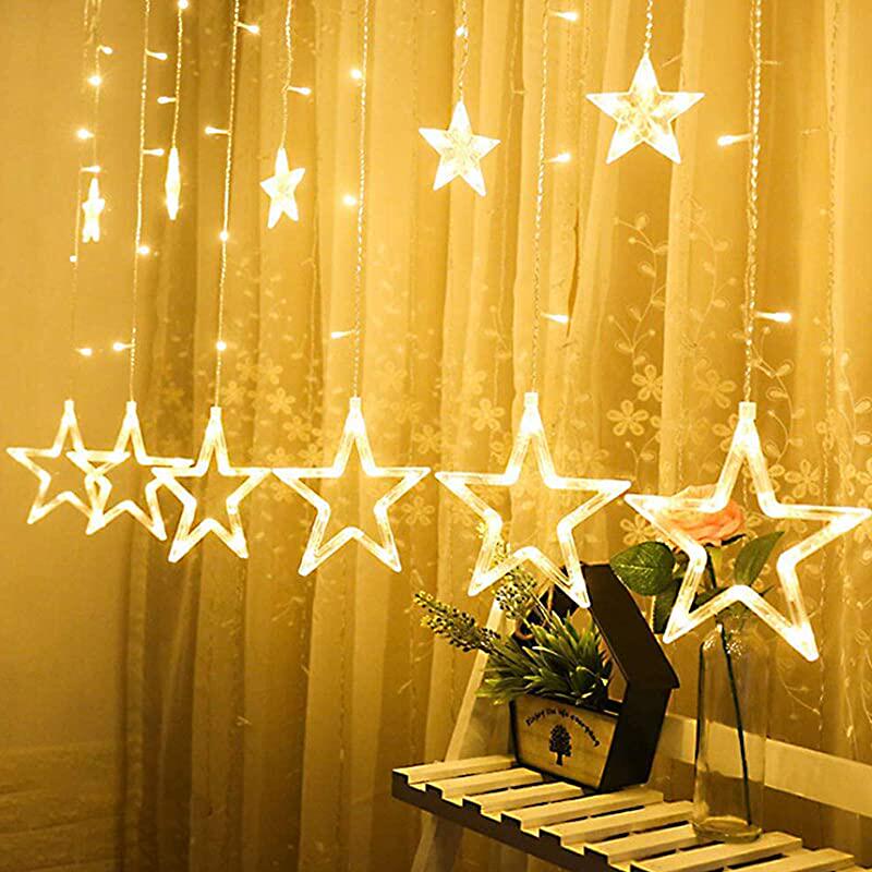 圣诞节装饰LED灯串星星彩灯吊顶橱窗挂饰满天星圆球灯五角星装饰