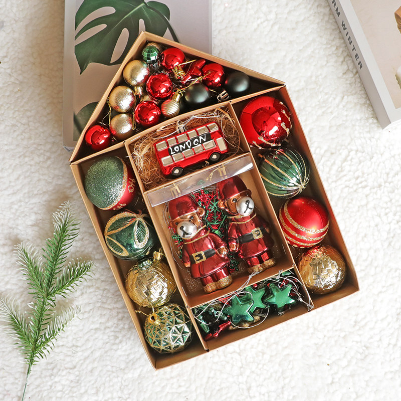 圣诞节装饰品圣诞彩球家用圣诞树装饰场景布置挂件套餐小吊球吊饰