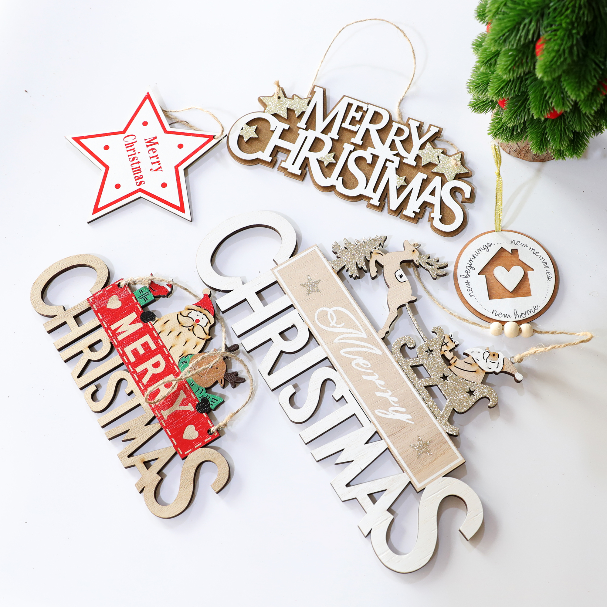 圣诞装饰品北欧ins木质挂饰