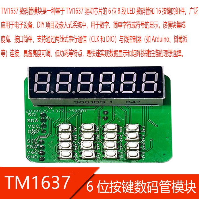 TM1637数码管模块6位数码管显示图片