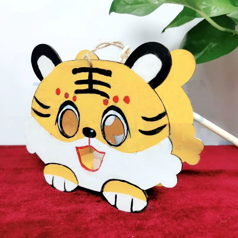 虎年创意手工老虎材料包儿童美术用品老虎灯笼材料包彩泥手工制作