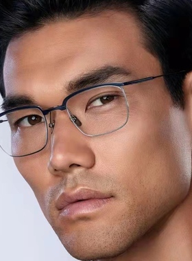 日本纯钛眉线商务眼镜曾永手工AERON宽脸男近视镜框大脸舒适镜架