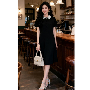 2026法式赫本风连衣裙女夏小个子气质显瘦通勤小黑裙841